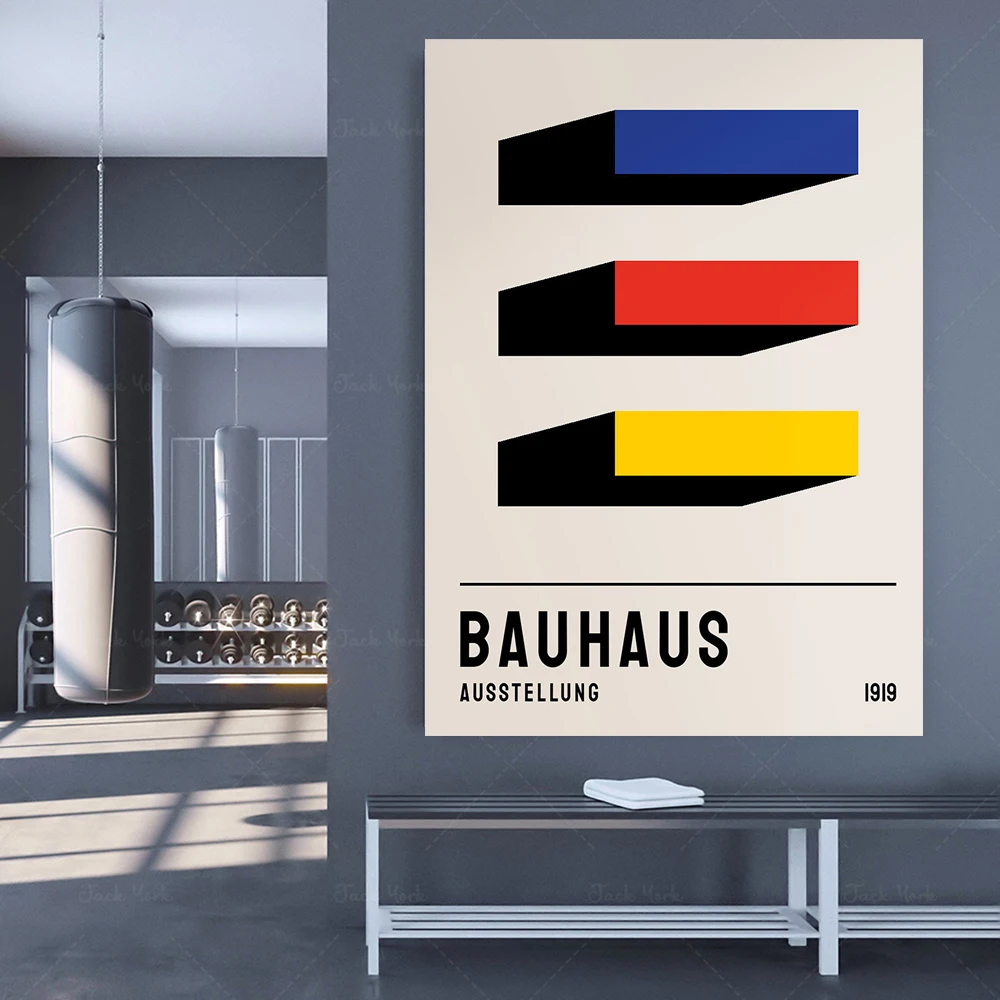 After Bauhaus Poster, Bauhaus Exhibition Poster, Bauhaus Wall Art, Walter Gropius Print Premium, Bauhaus Ausstellung 1919,