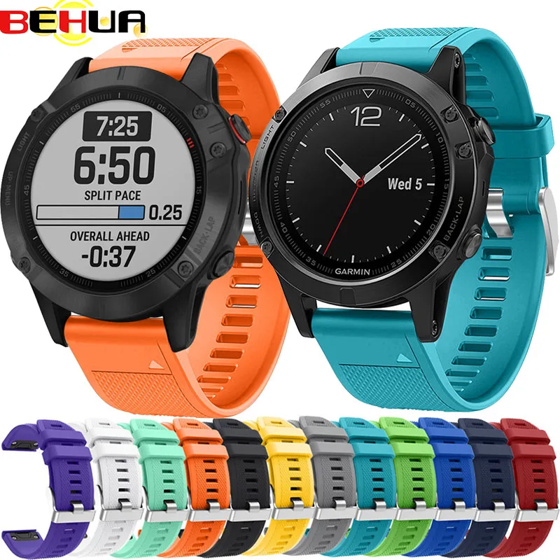 BEHUA Easy Fit 26/22/20mm Wrist Band Strap for Garmin Fenix 5X 5 5S Plus 3 3 HR Forerunner 935 Watchband Quick Release Bracelet