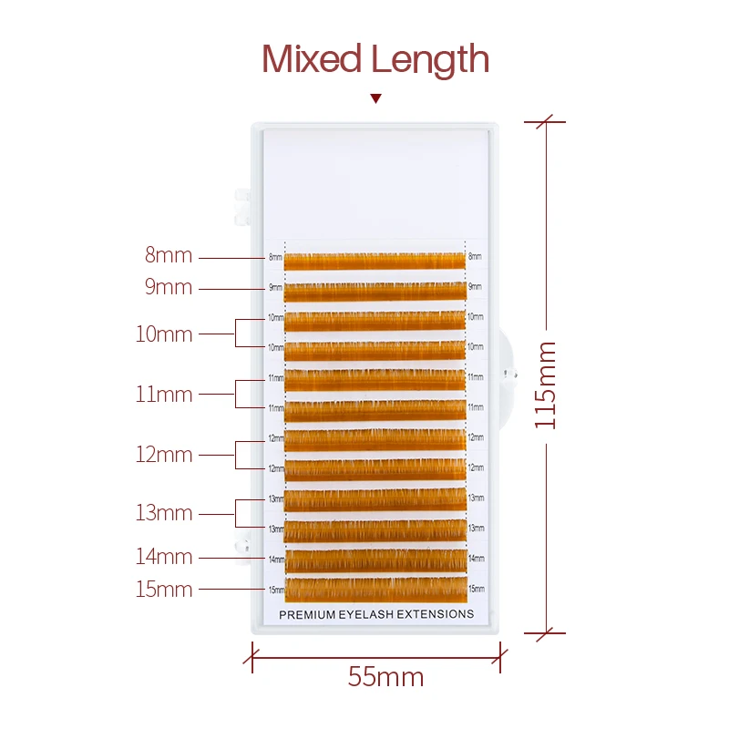 SONG LASHES make up tool High Quality brown eyelash extensions for salon False lashes 12 lines per tray