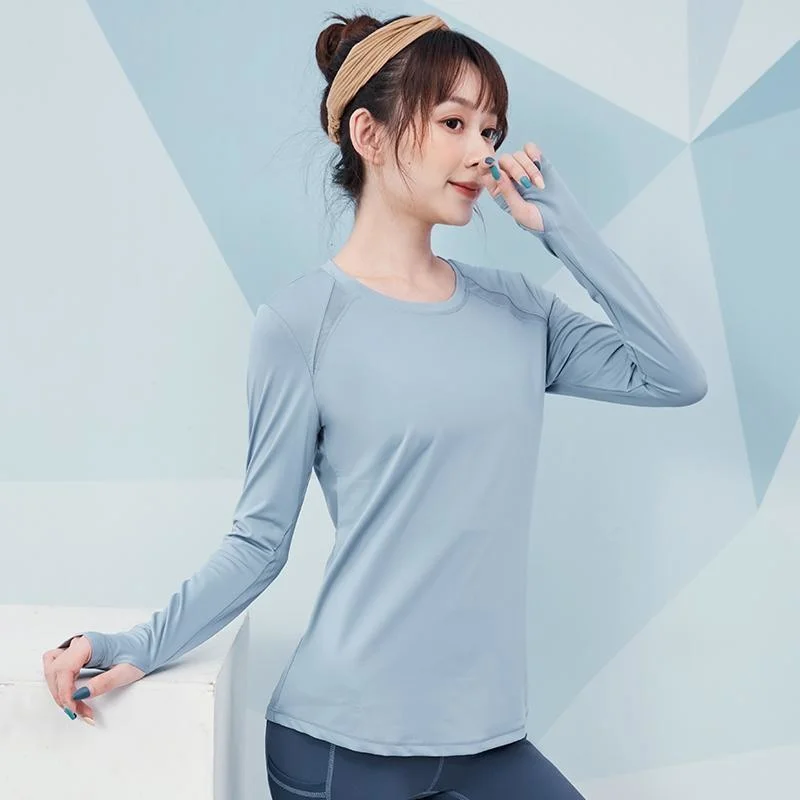 Yoga Crop Top Yoga Top Women's Training Long Sleeve T-shirt Autumn Winter Running Top Deportivo Mujer Camisetas