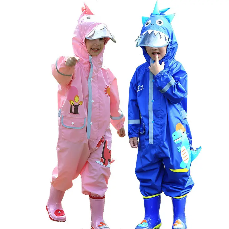 Children Rain Pants Overalls Waterproof Rain Coat Kids Cartoon Raincoat For Baby Boys Girls 90-135 CM Rainwear Jumpsuit Dwq670