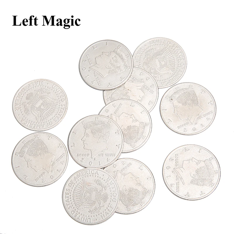 5 Pcs Super Thin Palming Coins (Half Dollar Version) Magic Tricks Appearing/Vanishing Coin Magia Accessories Gimmick Props