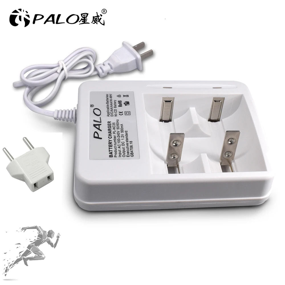 PALO Newest Smart Indicator Light Display Battery  Charger For Ni-Cd Ni-Mh AA/AAA/C/D Size Rechargeable Battery Use