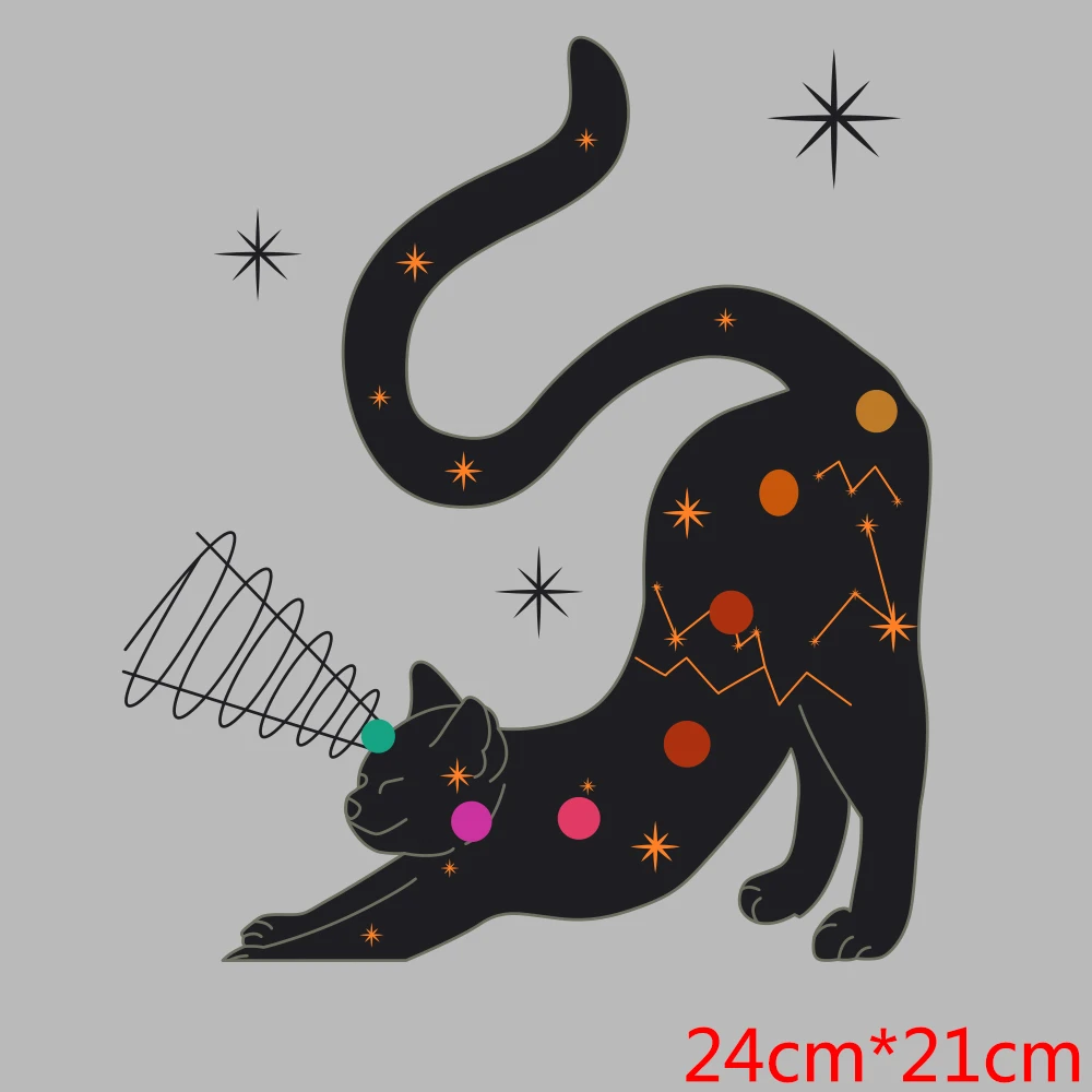 Cat Thermo Stickers Cute Patch Clothing Thermo Adhesive Patches Parches Termoadhesivos Para Ropa Patches Iron On For Clothing