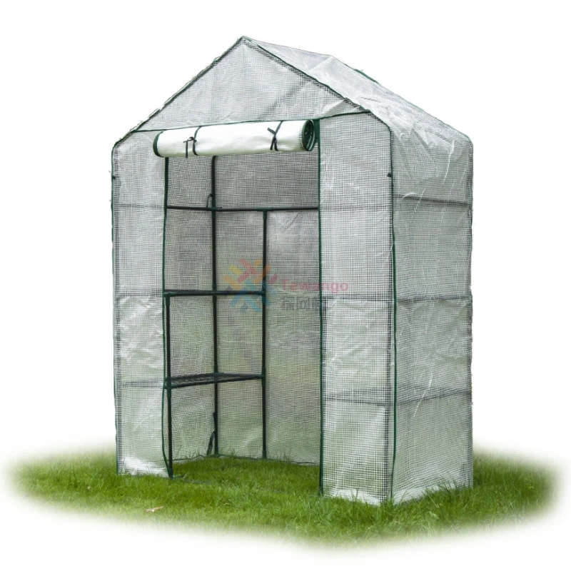 Tewango Garden Greenhouse PE Cover rośliny utrzymuj ciepło Sunroom na kwiaty Roll-up Windows bez ramki 69*49*160cm/143*73*195cm