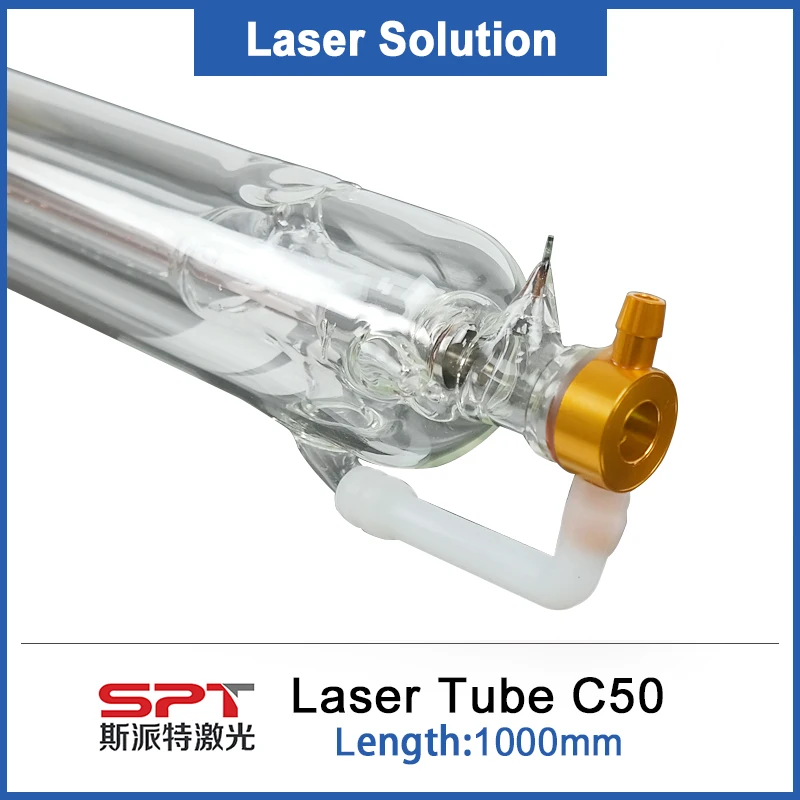 Power 50w diameter 50mm length 1000mm SPT C50 Laser Engraver Laser Glass Tube For Co2 Laser Engraving Cutting Machine