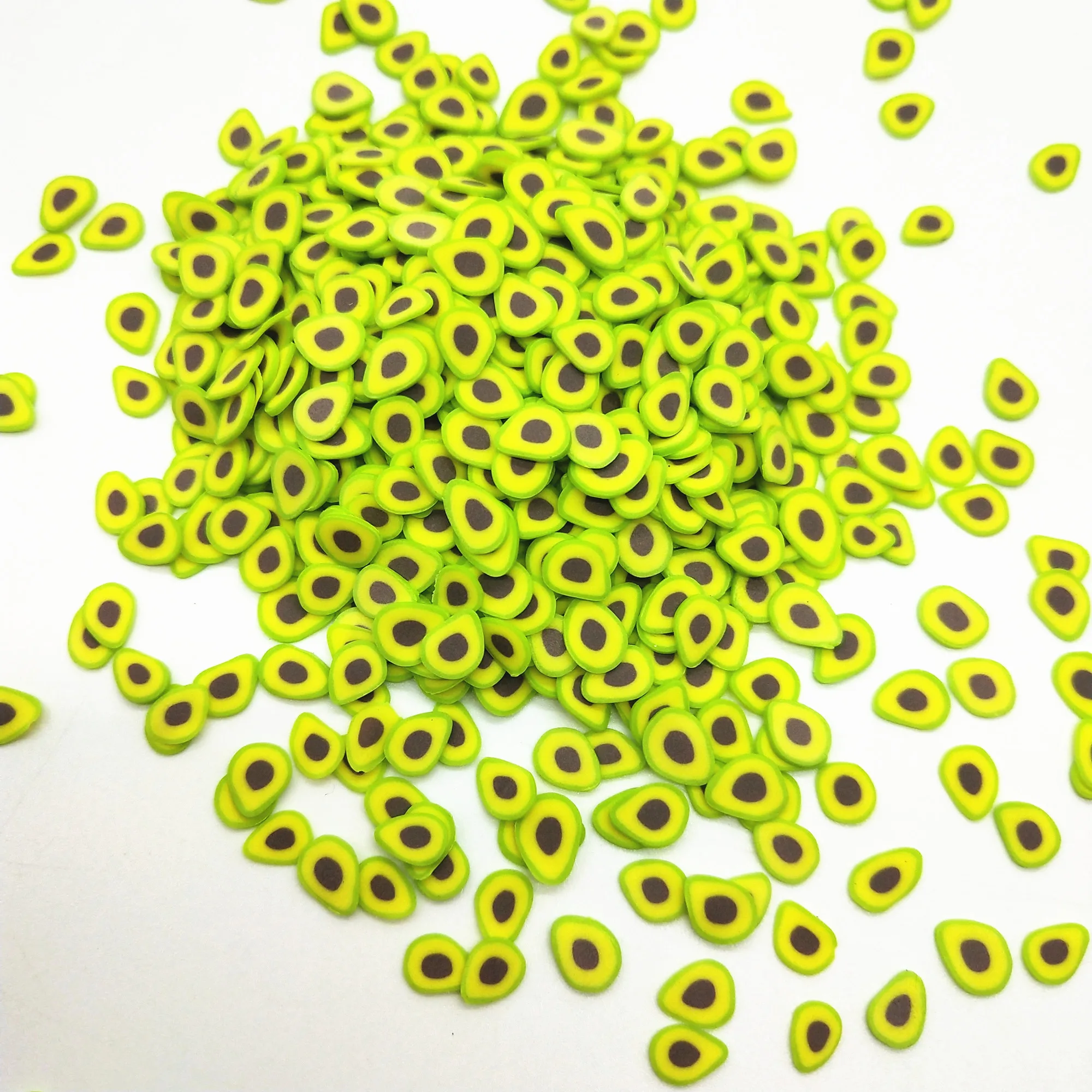 20g/lot Avocado Polymer Clay Slices for DIY Crafts Tiny Cute 5mm plastic Fruit klei Mud Particles