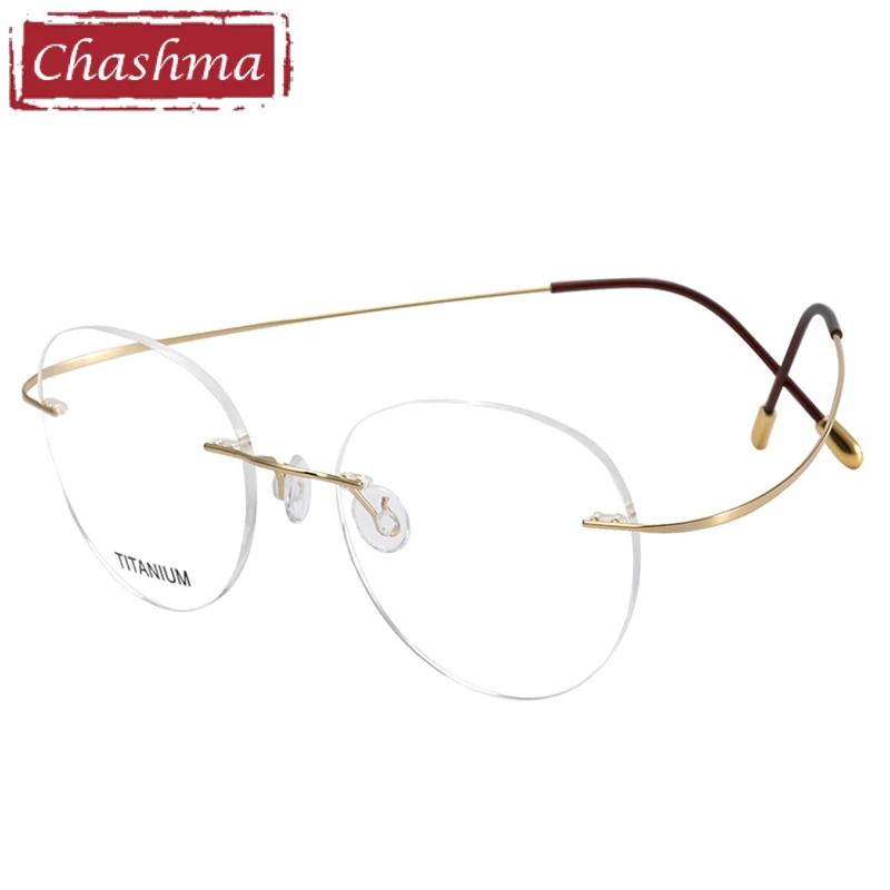 

2 g Men Round Prescription Eyeglasses Graduation Lenses Light Optical Frames Rimless Titanium Glass for Women