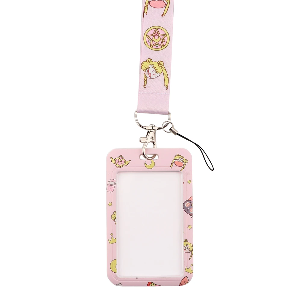 ER1396-cordón de Anime para llaves de gato y niña, correa para el cuello, soporte para tarjeta de identificación, llavero, colgante, regalo para