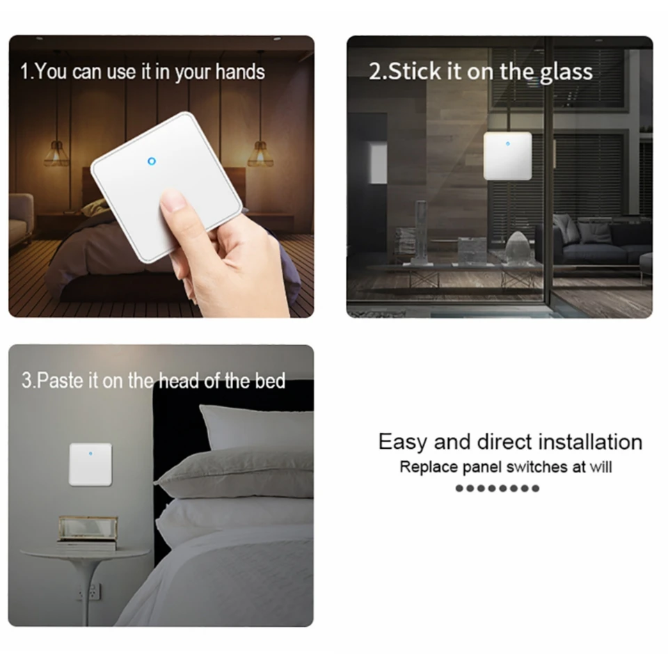 CACAZI Wireless Smart Push-Schalter Licht 433Mhz 300M RF Fernbedienung AC 100 V-240V Empfänger 2000W Wand panel Taste Decke Lampe