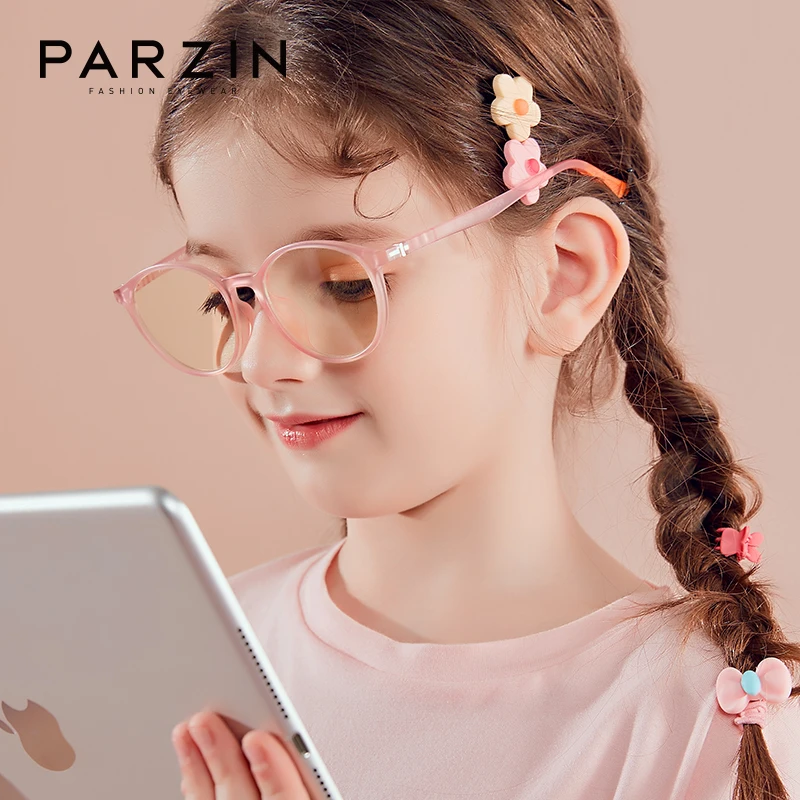 PARZIN TR90 Blue Light Glasses Frame Kids Students Retro TV Computer Glasses Boys Girls Eyeglasses Lentes Para Computadora 2015