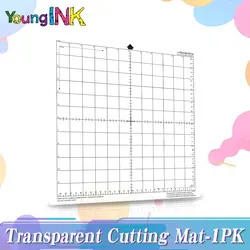 YOUNGINK Replacement Cutting Mat Transparent Adhesive Cutting Board with Measuring 12 * 12 Inch for Cameo Plotter Cricut Machine