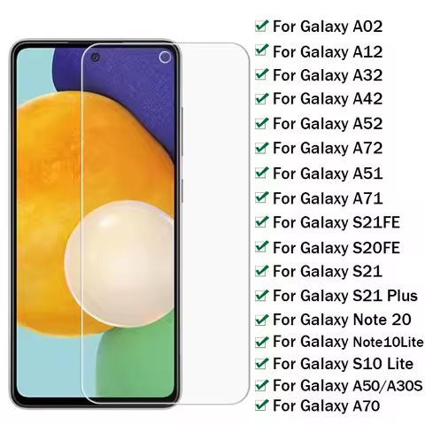 Full Cover Tempered Glass For Samsung Galaxy S20FE S21 S22 S23 Plus A52 A32 A72 A02 A12 A51 A71 A50 A70 Screen Protector Glass