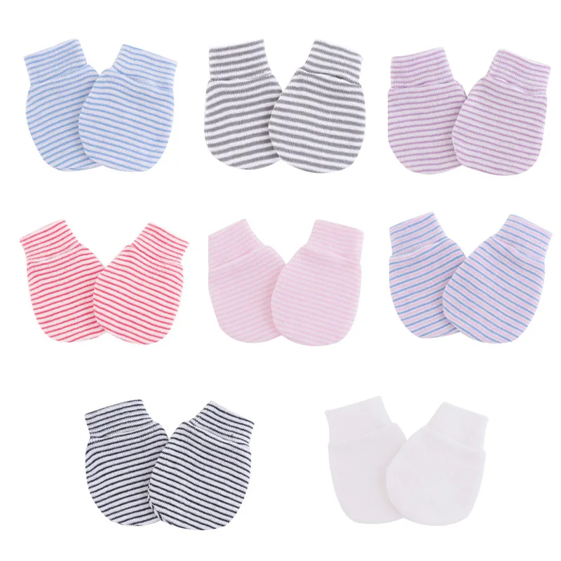 Summer Thin Solid Color Infant Gloves Baby Gloves Fashion Anti Scratching Gloves Newborn Protection Face Cotton Scratch Mittens