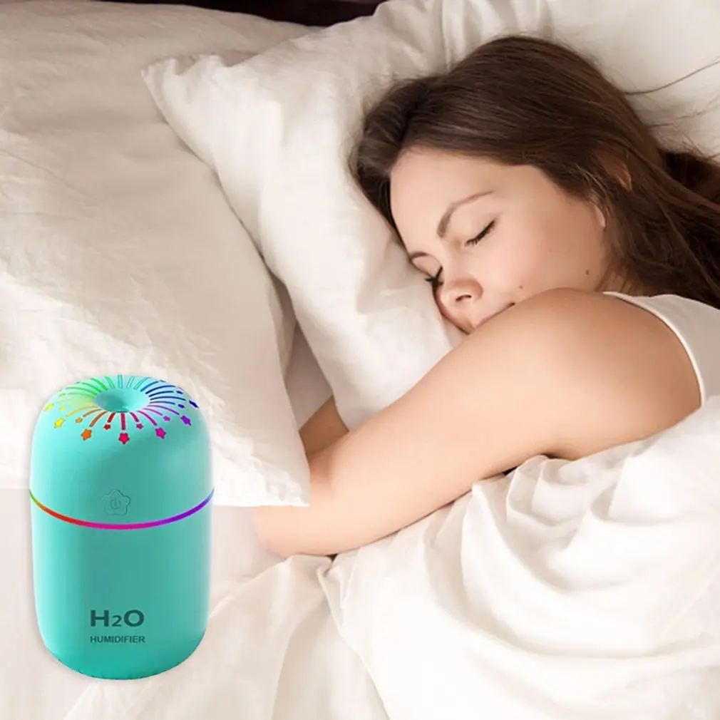 Humidificateur d'aromathérapie à lumière colorée pour la maison et la voiture, USB, intelligent, grande capacité, 300ml