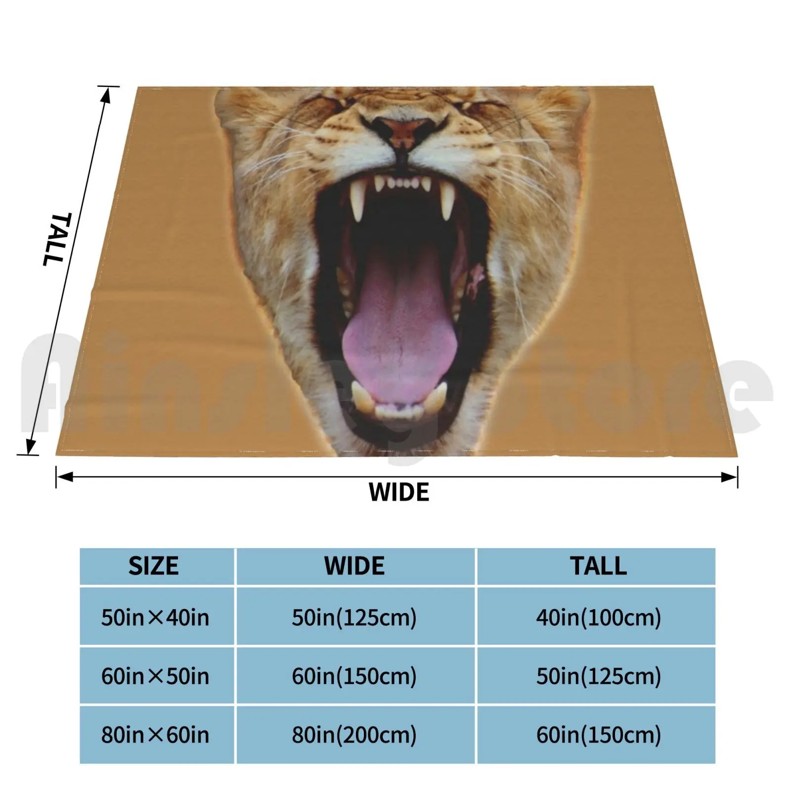 Lion Face Roar Blanket Super Soft Warm Light Thin Byfab Lion Face Lion Lion Face Roar Lion Roar Roar Lion Roar Tiger