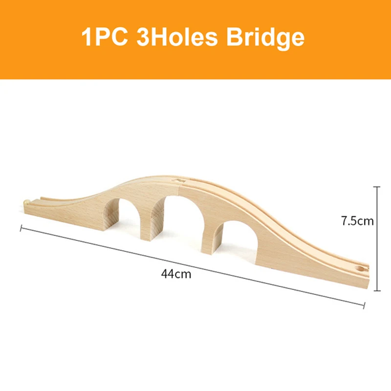 Wooden Railway Track Bridge Accessories All Kinds Of Wood Track Variety Component Fit For Brand Tracks Educational Toys