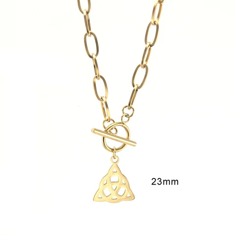 Lauburu Triskele Spiral Keltic Virgin Mary Eye Horus Нержавеющая сталь КУЛОН ЖЕНСКОЕ ОЖЕРЕЛЬЕ ЗОЛОТОГО ЦВЕТА ЧОКЕР ожерелье кельтский купить - №8
