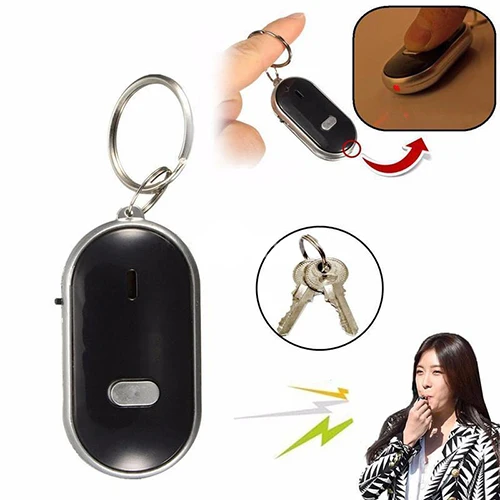 Anti-Verloren LED Key Finder Finden Locator Keychain Whistle Sound Control Taschenlampe