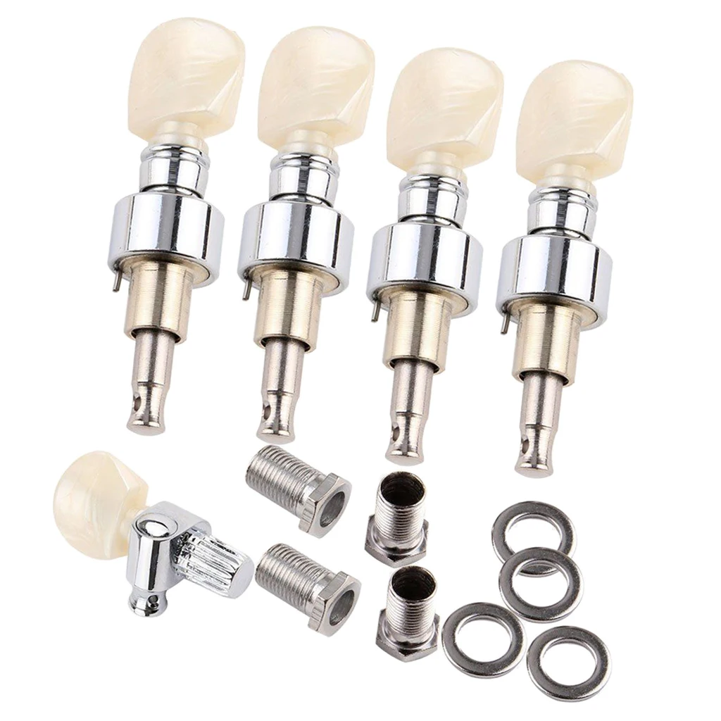 5Pcs Silver Musical Instrument Banjo Machine Heads Tuing Peg Tuner for Banjo