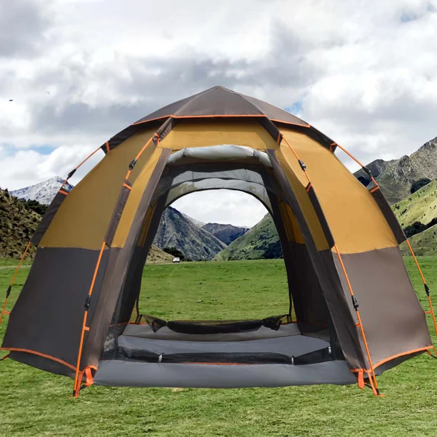 

5-8 People Fully Automatic Camping Tent Portable Outdoor Waterproof Tent Windproof Pop-Up Large Family Travel Instant Setup Tent