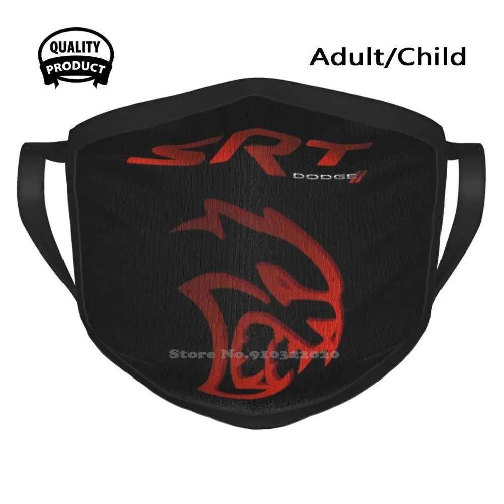 Nieuw Srt Hellcat Logo Ademend Winddicht Sport Zacht Mondmasker Auto Srt Hellcat Muscle Car American Car Racing Snelheid