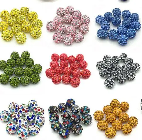 8mm 100pcs/lot fg3 mixed    Beads bracelet making findings new arrival necklace Rhinestone disco ball Spacer crystal