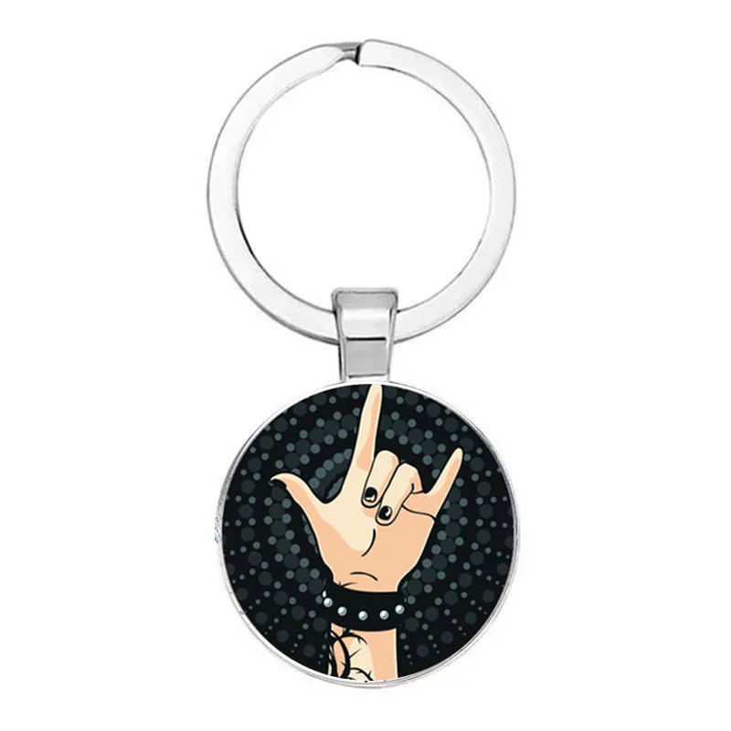 The Fashionable New Rock Faith Gestures Series Keychain Is The Best Gift Keychain For Hip-Hop DJ Rock Lovers