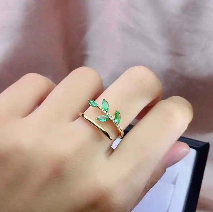 Natural and Real emerald ring 925 sterling silver  Fine jewelry For men or women lover ring