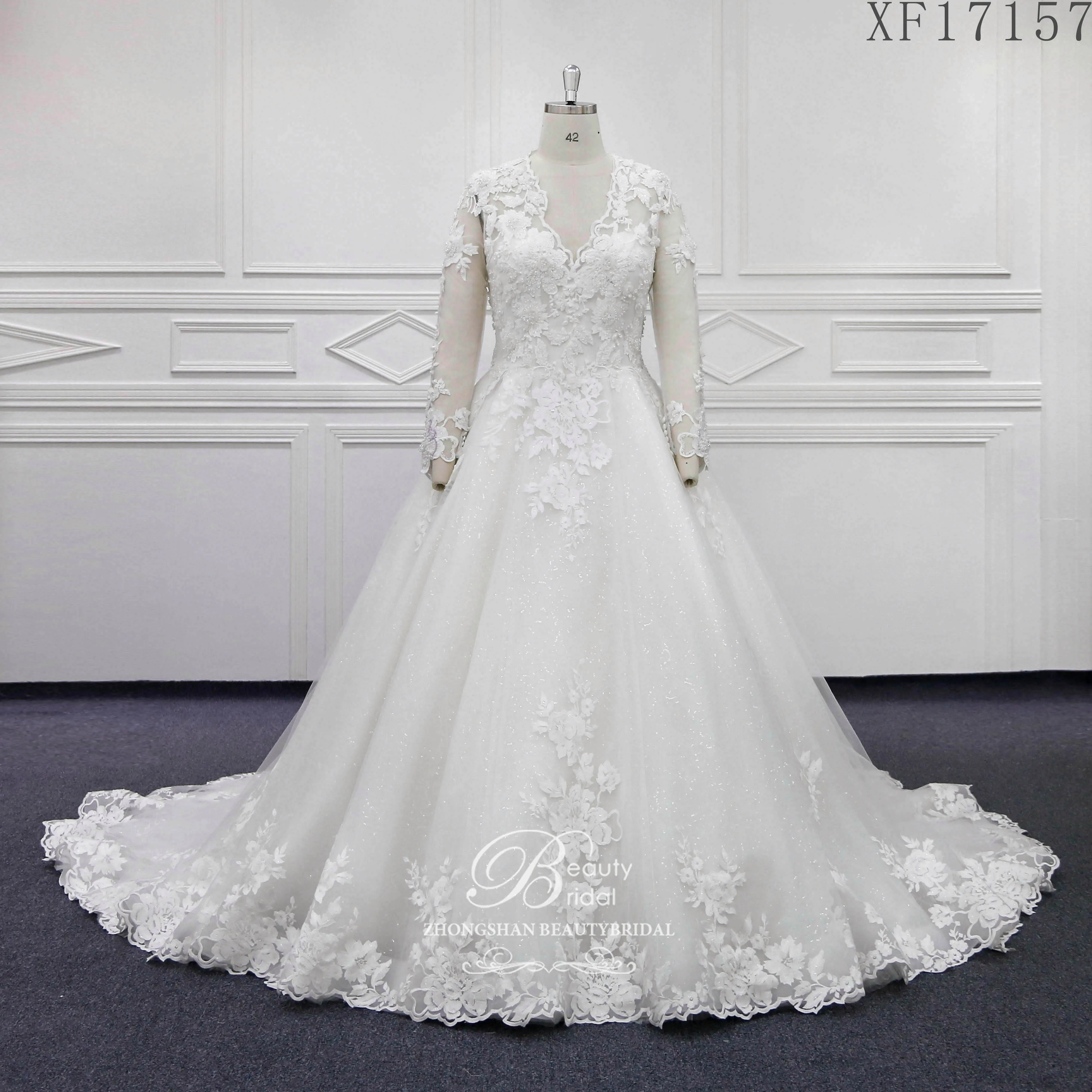 Beatuy bridal XF 17157 الدانتيل زين فستان الزفاف 2021a خط المحكمة أنيقة وأعلى تول الموضة