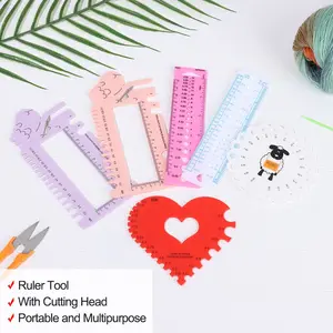 مسطرة قياس رأس الأغنام المحمولة مع مقص ، إبر الحياكة العملية ، مقياس خطاف الكروشيه ، أداة مسطرة MM ، الولايات المتحدة الأمريكية ، المملكة المتحدة ، كندا الحجم أفضل 8 آلات قص أغنام مباعة - No5