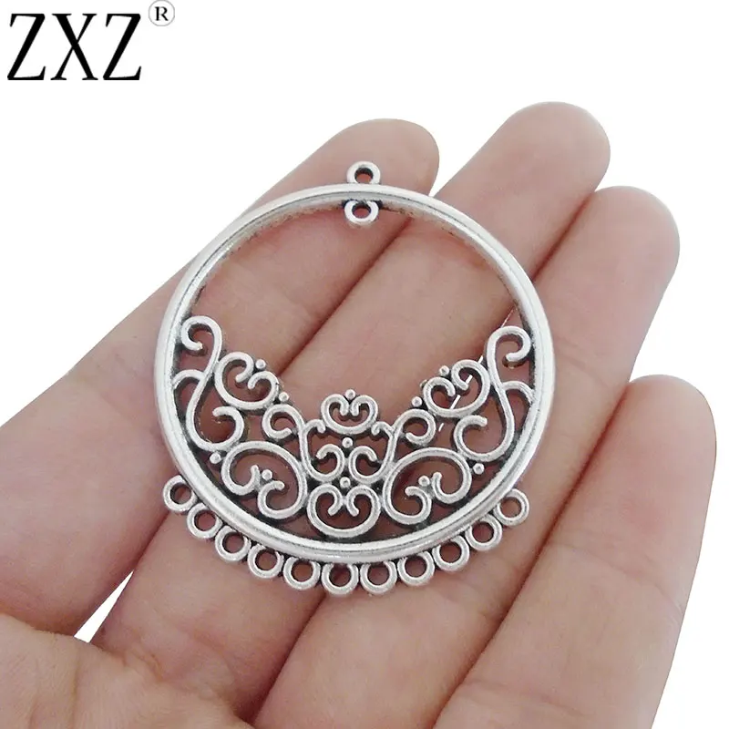 

ZXZ 10pcs Chandelier Round Circle Connectores For Earring Neckalce Jewelry Making Findings 45x40mm