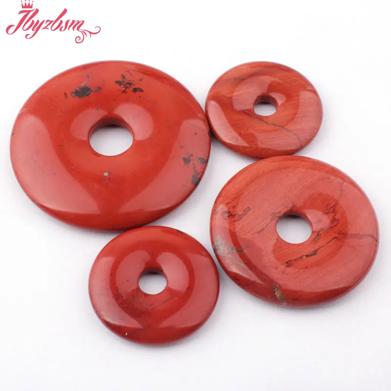 30,40,50mm Natural Jaspe r Donut Round Gem Stone Beads Spacer 1 Pcs For DIY Pandant Jewelry Making Accessories,Free Shipping