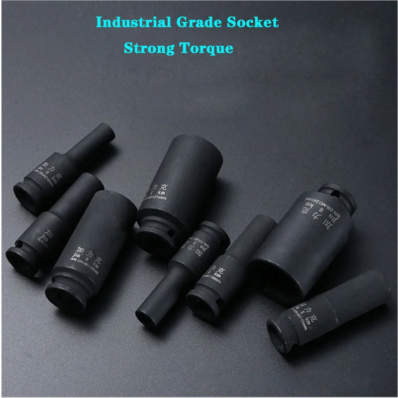 Juego de enchufes de impacto para herramientas, adaptador de llaves eléctricas neumáticas hexagonales de 3/8 pulgadas, Unidad de 6mm-24mm, adaptador de enchufe métrico de CR-MO para taladro de impacto