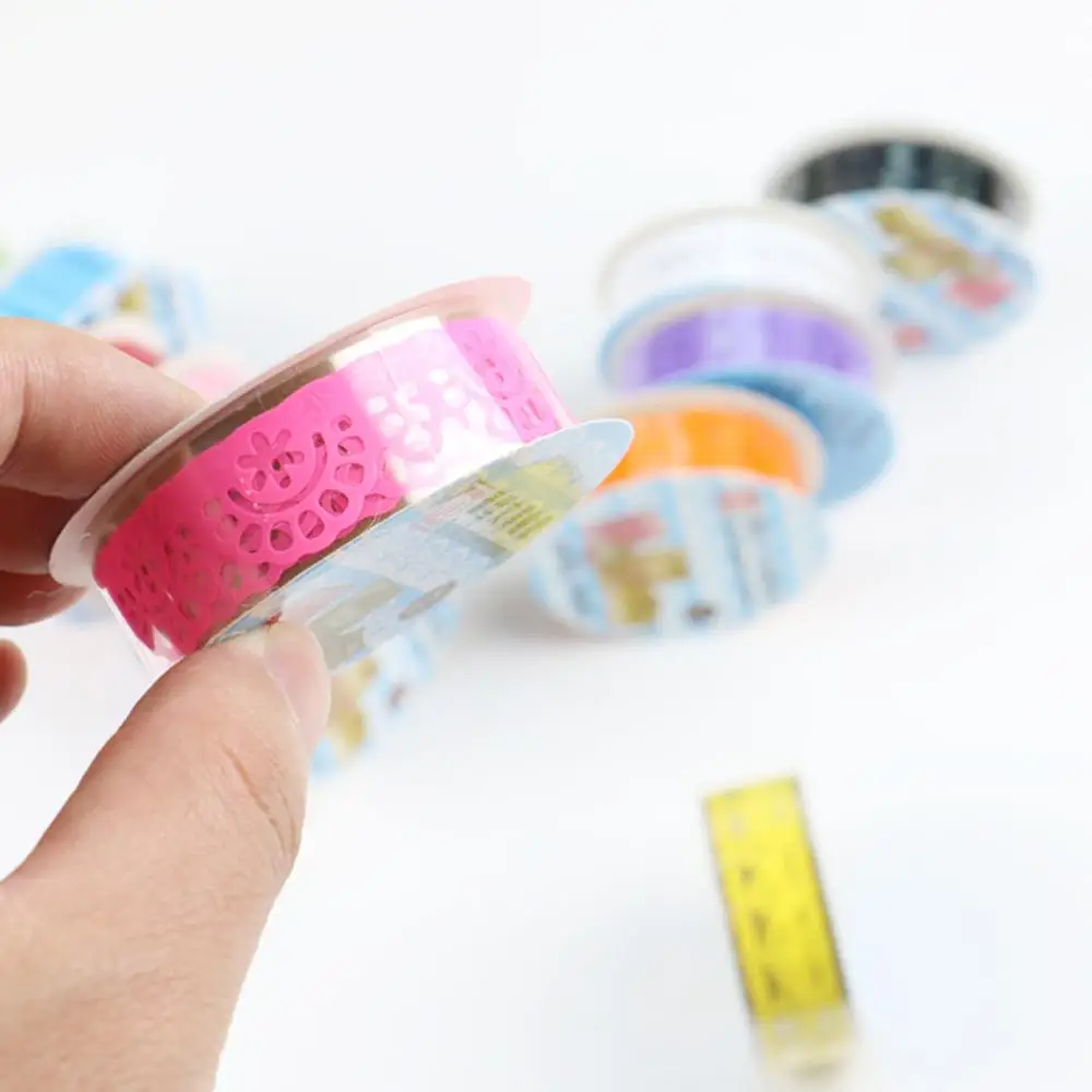 Flower Masking Tape Paper Ribbon Album Decorative Party Lace Roll Scrapbooking Self Adhesive DIY Crafts Sticker