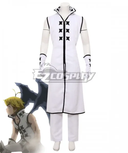 The Seven Deadly Sins: Kamigami no Gekirin Meliodas White Set Halloween Adult Outfit Suit Party Set Cosplay Costume E001