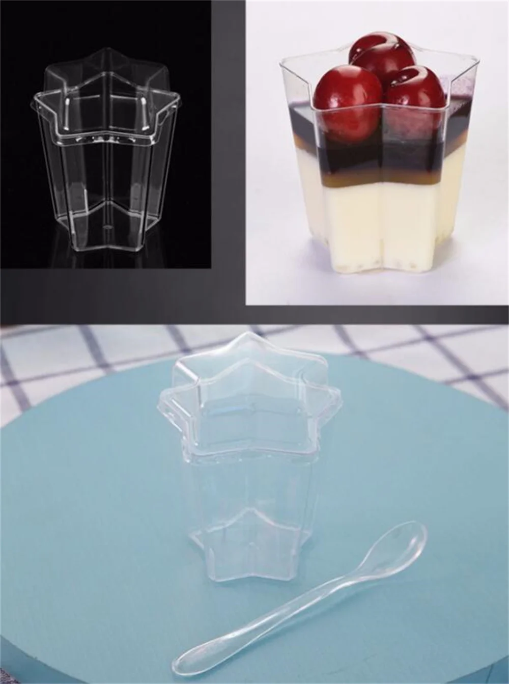 New 300pcs/lot 4.5oz Clear Plastic Ice Cream Bowls Dessert Cups Flower Reusable or Disposable Sundae Holder Parfaits Tumbler