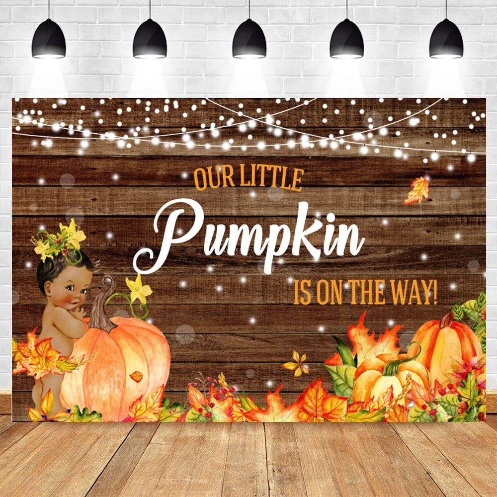 

Newborn Baby Shower Birthday Wood Board Pumpkin Autumn Photography Backdrop Custom Vinyl Photographic Background Photozone Prop