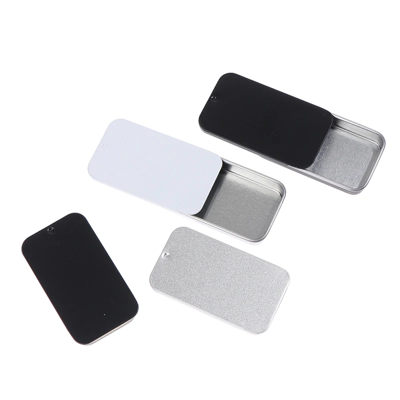 2pcs Tinplate Mini Metal Box Slide Cover Storage Box Wedding Jewelry Pill Cases Portable Tin Boxes Container Cosmetic Organizer