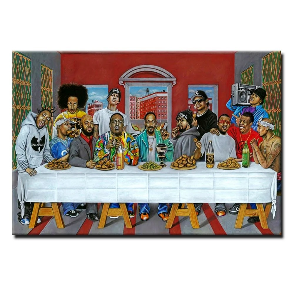 

Rapper Star Legend The Last Supper Canvas Posters Hip Hop Music Singer Canvas Painting Pictures Modern Home Bar Wall Decoration