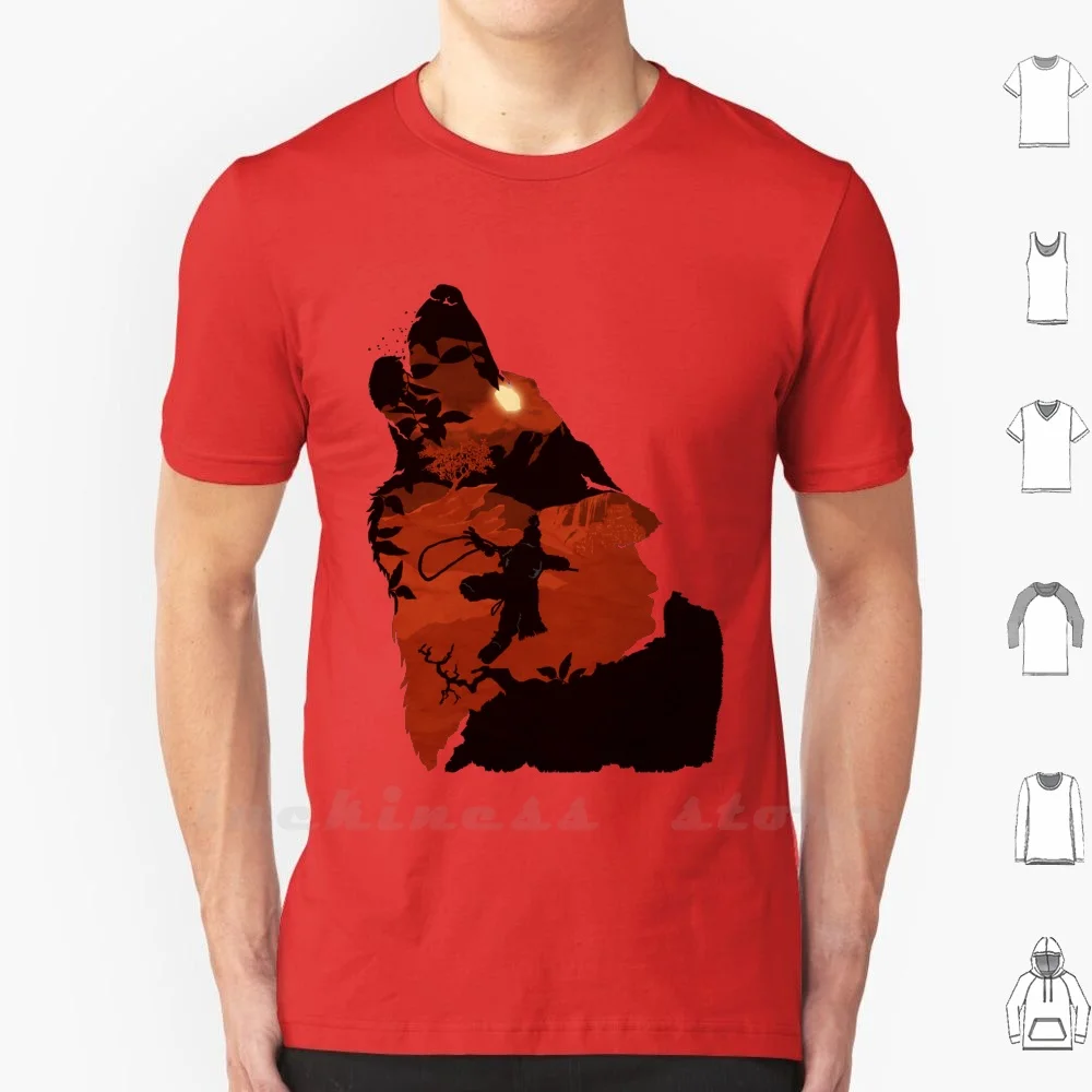 Sekiro - One Armed Wolf ( Red ) T Shirt Cotton Sekiro Sekiro Shadows Die Twice One Armed Wolf Shinobi Okami Videogames Gaming