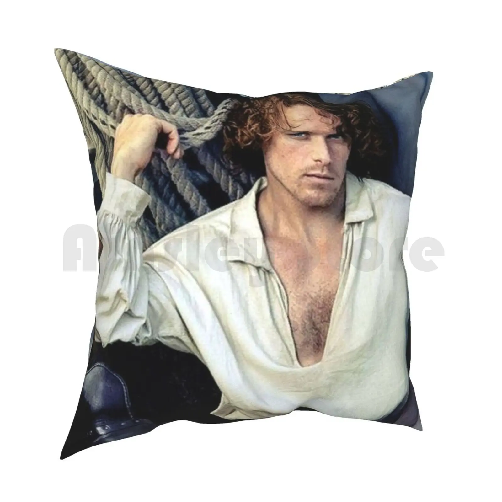 Sam Heughan Pillow Case Printed Home Soft DIY Pillow cover Sam Heughan Actor Hollywood Caitriona Balfe James Fraser Jamie