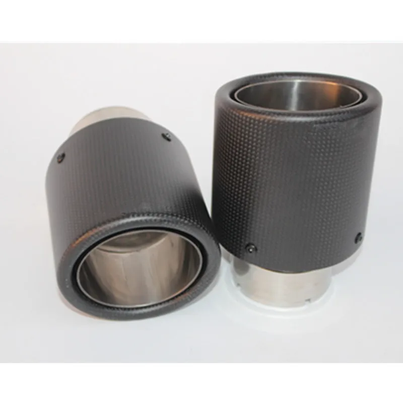 

2PCS 63mm Inlet 101mm Outlet Stainless Steel Carbon Fiber Exhaust Tip for VW AUDI BENZ BMW PORSCHE For Akrapovic