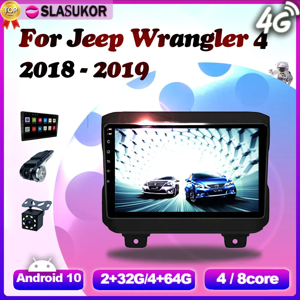 

Android 10 For Jeep Wrangler 4 JL 2018 2019 Car Auto Radio Multimedia Video Player Navigation 2+32G GPS DVD Canbus No 2 din