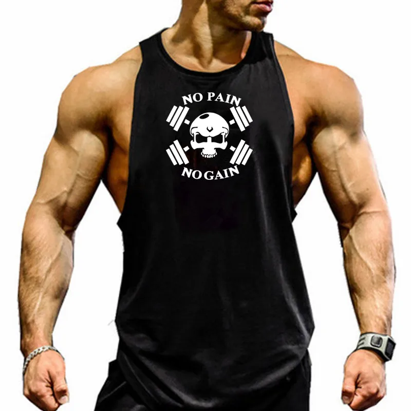 New Arrivals Bodybuilding stringer tank top man Cotton Gym sleeveless shirt men Fitness Vest Singlet sportswear workout tanktop