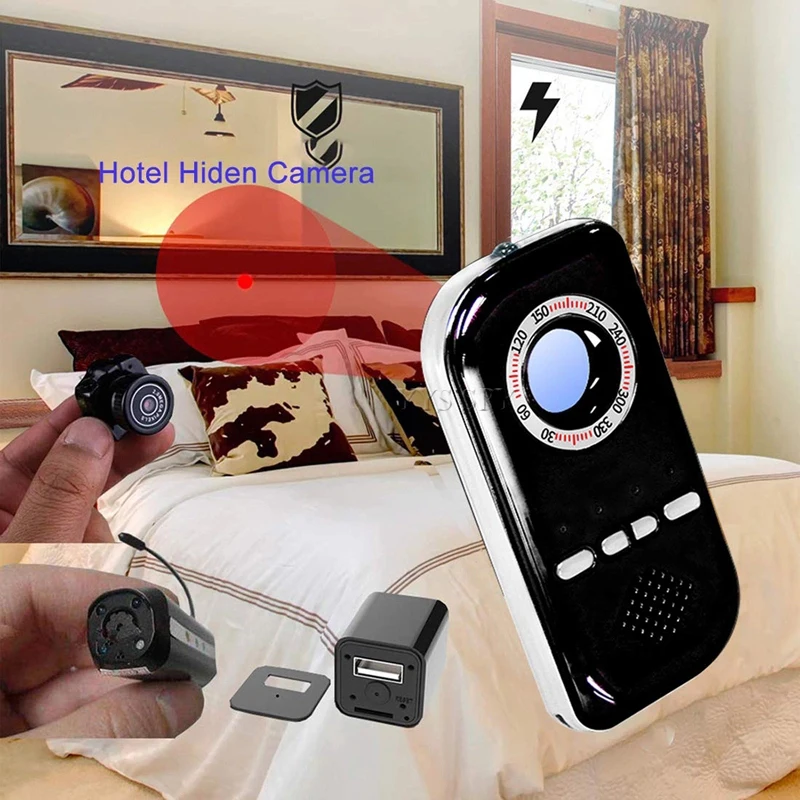 Mini K300 Anti Spy Detector Verborgen Camera Lens Bug Rf Signaal Finder Anti-Diefstal Alarm Reizen Kompas Security Valuta detectie