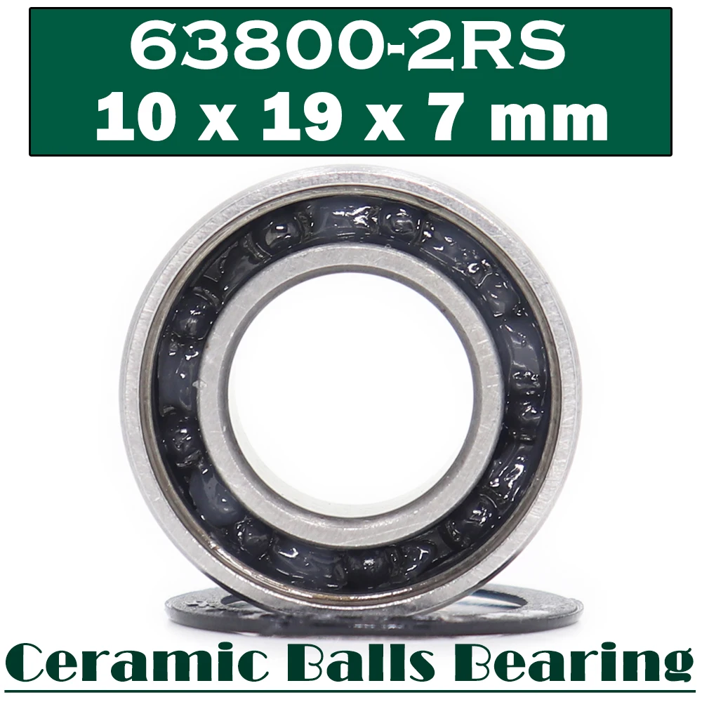 63800 Hybrid Ceramic Bearing 10*19*7 mm ( 1 PC ) Industry Motor Spindle 63800HC Hybrids Si3N4 Ball Bearings 3NC 63800RS