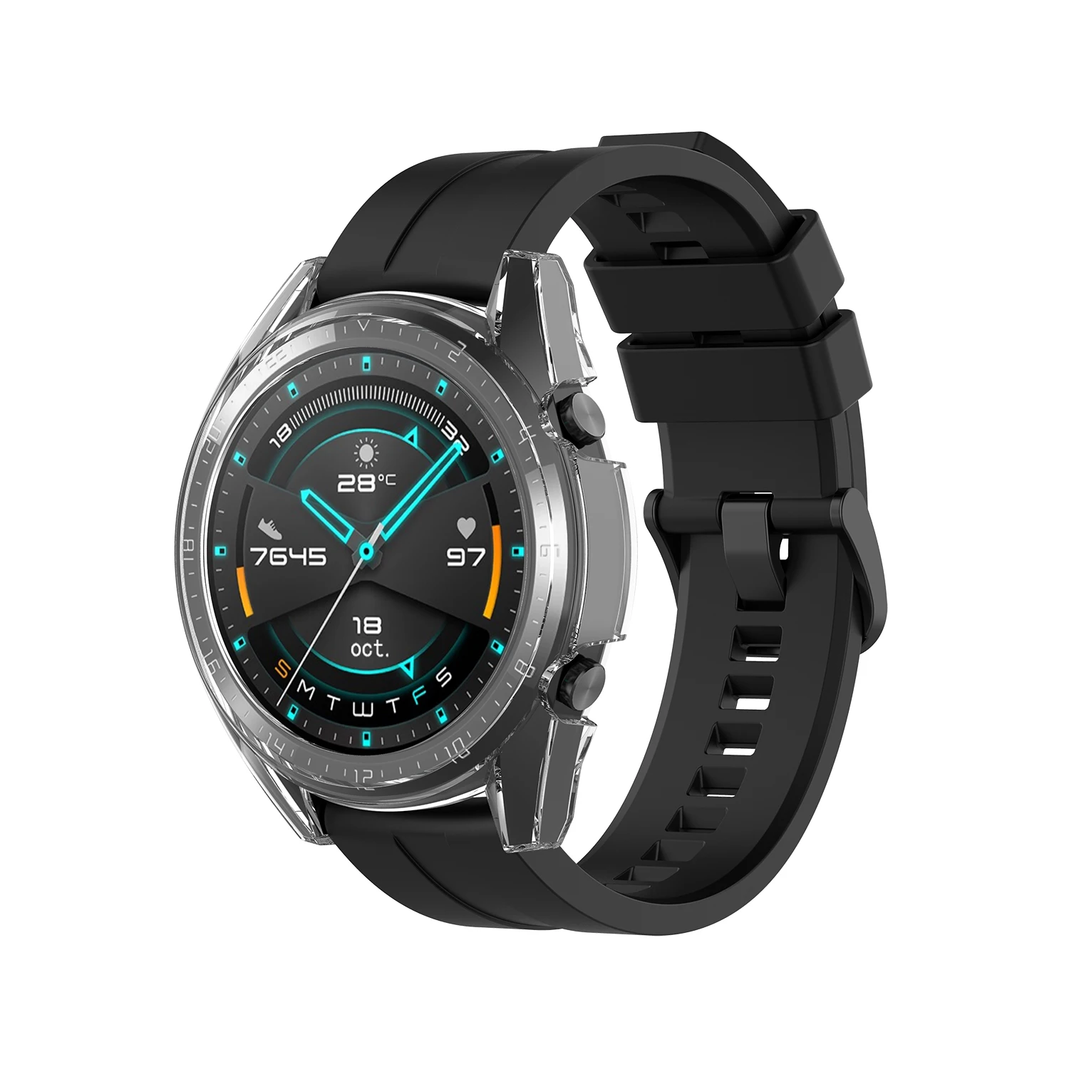 Silicone Shockproof Protective Case Cover For Huawei watch GT GT2 42mm 46mm Soft Transparent TPU Protector Shell Frame