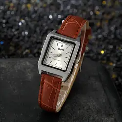 Elegant Ladies Wrist Watches 2021 Luxury Brand Women Fashion Brown Watch Classic Retro Square Female Quartz Leather Dress Clock