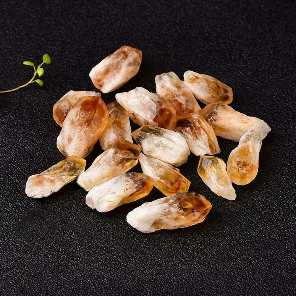 Piedras de cristal naturales brasileñas para decoración del hogar, joyería de punto de citrino rugoso, Mineral de cuarzo crudo, colección de espécimen Mineral